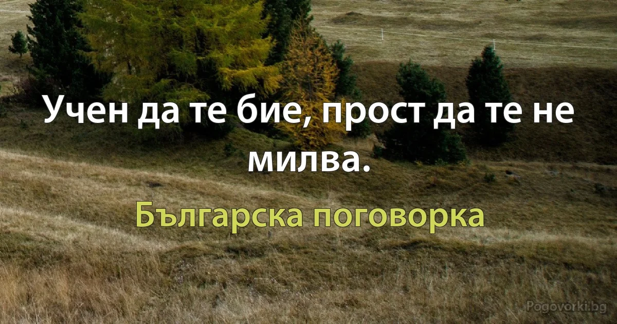 Учен да те бие, прост да те не милва. (Българска поговорка)