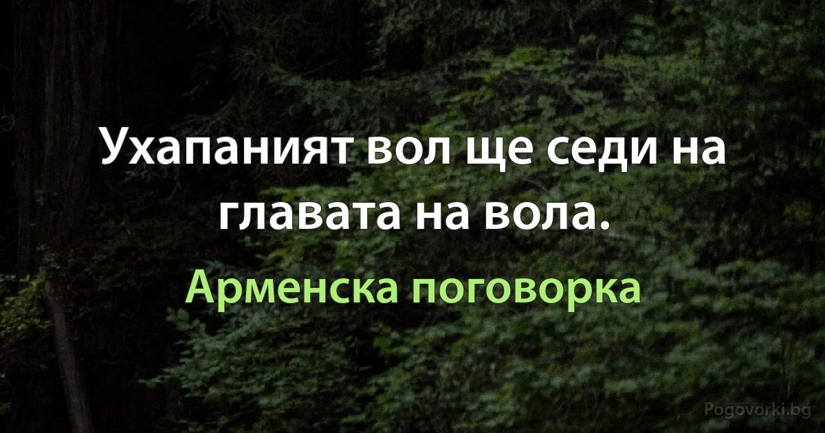 Ухапаният вол ще седи на главата на вола. (Арменска поговорка)