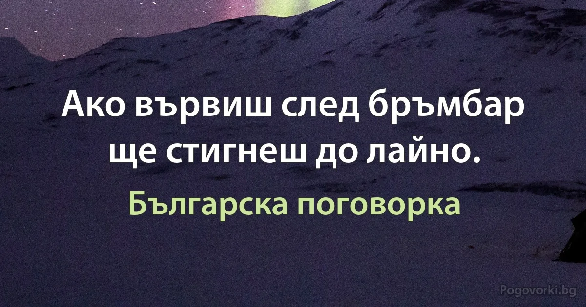 Ако вървиш след бръмбар ще стигнеш до лайно. (Българска поговорка)