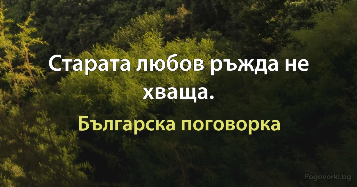 Старата любов ръжда не хваща. (Българска поговорка)