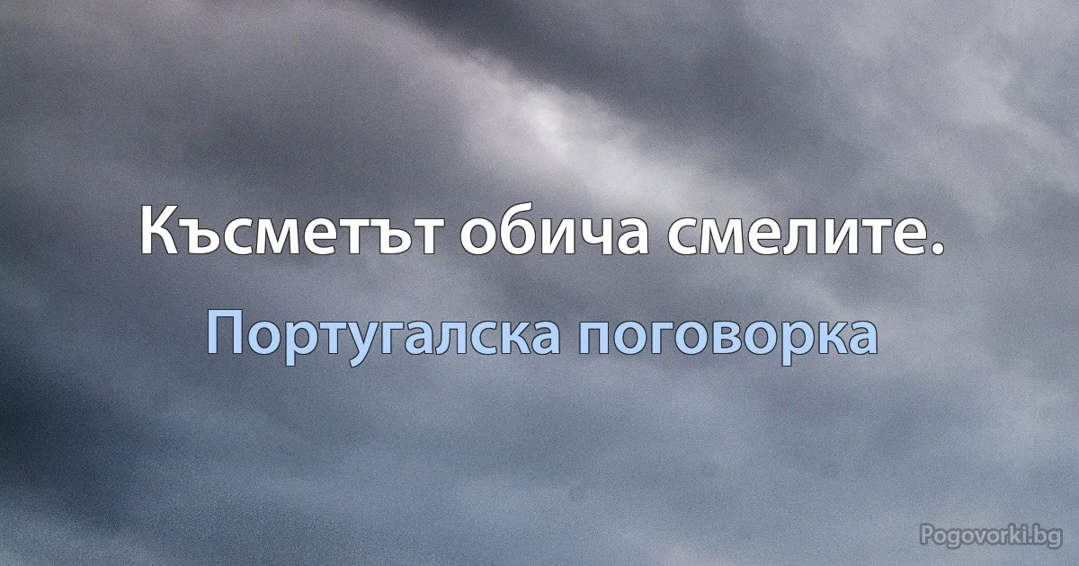 Късметът обича смелите. (Португалска поговорка)