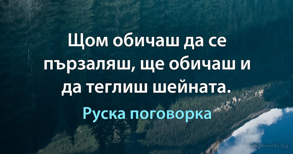 Щом обичаш да се пързаляш, ще обичаш и да теглиш шейната. (Руска поговорка)