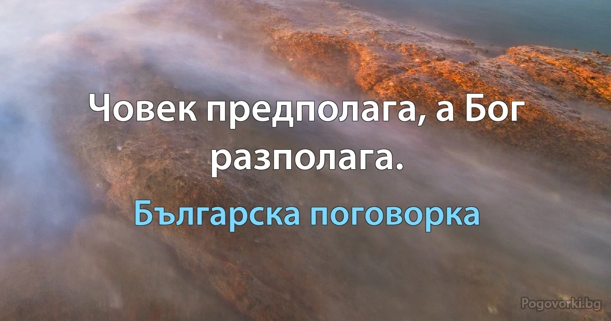 Човек предполага, а Бог разполага. (Българска поговорка)